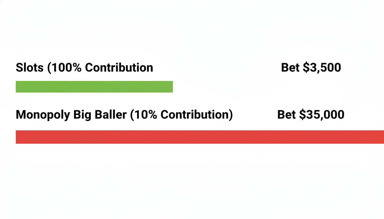 Wagering calculation infographic: Slots vs Monopoly Big Baller